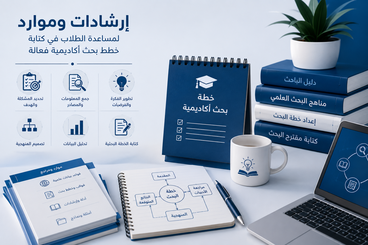 خدمة إرشادات وموارد لمساعدة الطلاب في كتابة خطط بحث أكاديمية فعالة